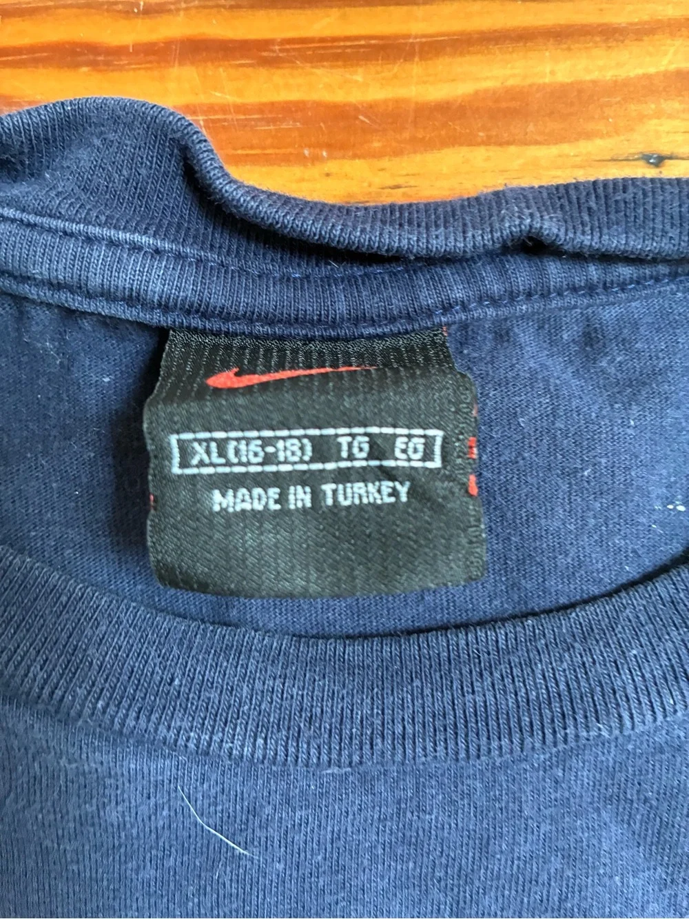 Nike Navy Crewneck Tee with Red Swoosh Tag